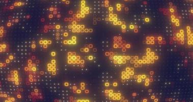 Abstract yellow orange energy squares glowing digital particles futuristic hi-tech background photo