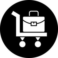 Luggage Cart Vector Icon Design