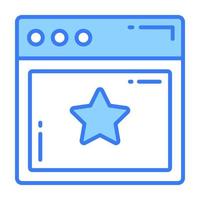 Star inside the webpage, vector design of website ranking