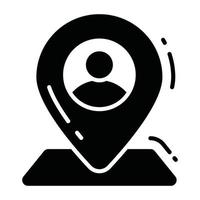 User inside map pointer denoting concept of user location vector