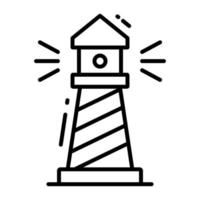 Premium vector design of lighthouse, seashore navigational pole icon