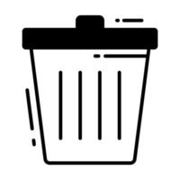 Trash bin vector design, icon of delete in trendy style