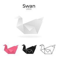 Origami vector logo set with dinosaur. isolated Logo in different variations. Gradient, color, black and outline logotype for company, graphic design and so on.