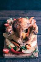 Roasted stuffed turkey photo