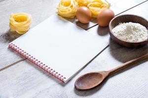 Traditional Italian tagliatelle pasta photo