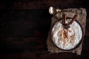 Creamy rice pudding photo