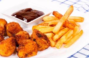 Chicken and french fries photo