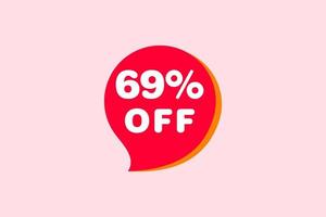 69 percent Sale and discount labels. price off tag icon flat design. vector