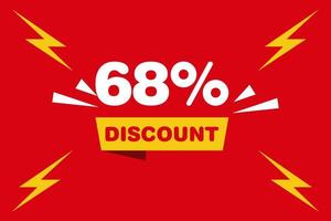 68 percent Sale and discount labels. price off tag icon flat design. vector