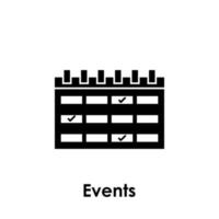 calendario, eventos vector icono ilustración