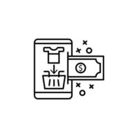 Dollar basket phone vector icon illustration