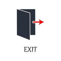 colored exit sign vector icon illustration