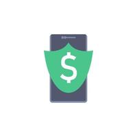 protection of money in a mobile bank colored vector icon illustration