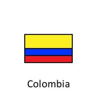 nacional bandera de Colombia en sencillo colores con nombre vector icono ilustración