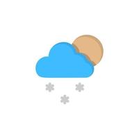 nube Luna nieve copos de nieve vector icono ilustración