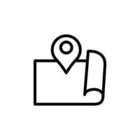 expanded map with pin vector icon illustration