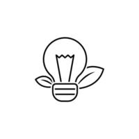 leaf, lamp, nature vector icon illustration