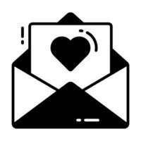 Letter envelope having page with heart, vector of good feedback