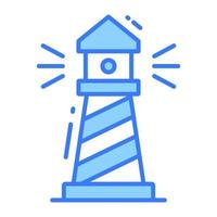 Premium vector design of lighthouse, seashore navigational pole icon