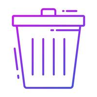 Trash bin vector design, icon of delete in trendy style
