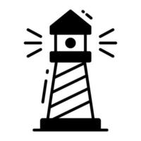 Premium vector design of lighthouse, seashore navigational pole icon