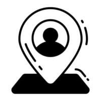 User inside map pointer denoting concept of user location vector