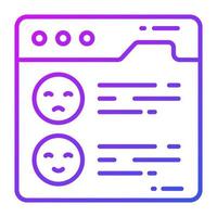 Website feedback vector design in trendy style, premium icon
