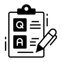 Questionnaire icon in modern and trendy style, premium vector