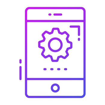 rueda dentada dentro el móvil concepto de móvil configuración vector