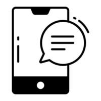 Chat bubble with mobile, vector design of mobile conversation in modern style