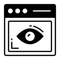 Eye on webpage denoting concept of website visibility vector, easy to use icon vector