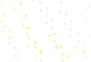 Light Red, Yellow vector pattern with music elements.