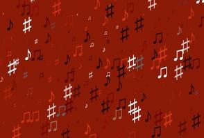 Light Red, Yellow vector pattern with music elements.