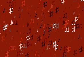 Light Red, Yellow vector pattern with music elements.