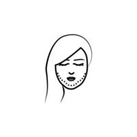 Woman, surgery, jaw vector icon illustration