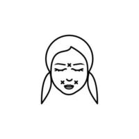 Woman, correction wrinkle vector icon illustration