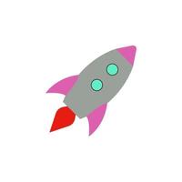 rocket colored vector icon illustration