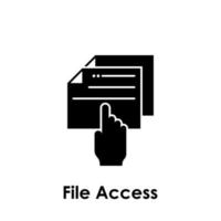 hand, file, file access vector icon illustration