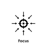 target, arrow, focus vector icon illustration