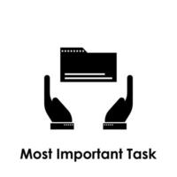hand, folder, most important task vector icon illustration