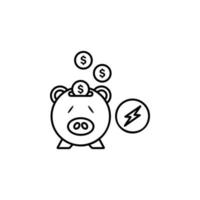 Piggy bag vector icon illustration