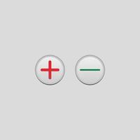 plus and minus button colored vector icon illustration