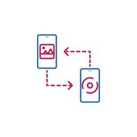 connect, data, mobile, share, sync, transfer vector icon illustration