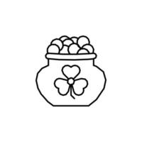 Clover, boiler, coins vector icon illustration