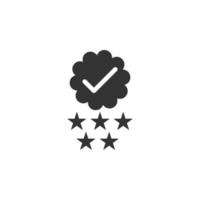 check, star, business vector icon illustration