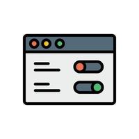 Browser, web site, setting vector icon illustration