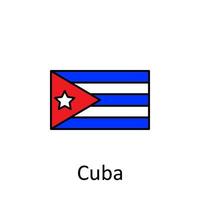 National flag of Cuba in simple colors with name vector icon illustration