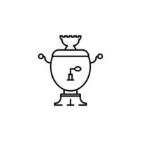 ruso, cultura, Samovar vector icono