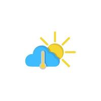 Cloud sun thermometer vector icon illustration