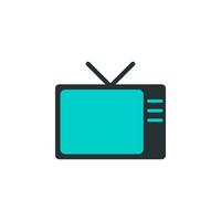 old TV vector icon illustration